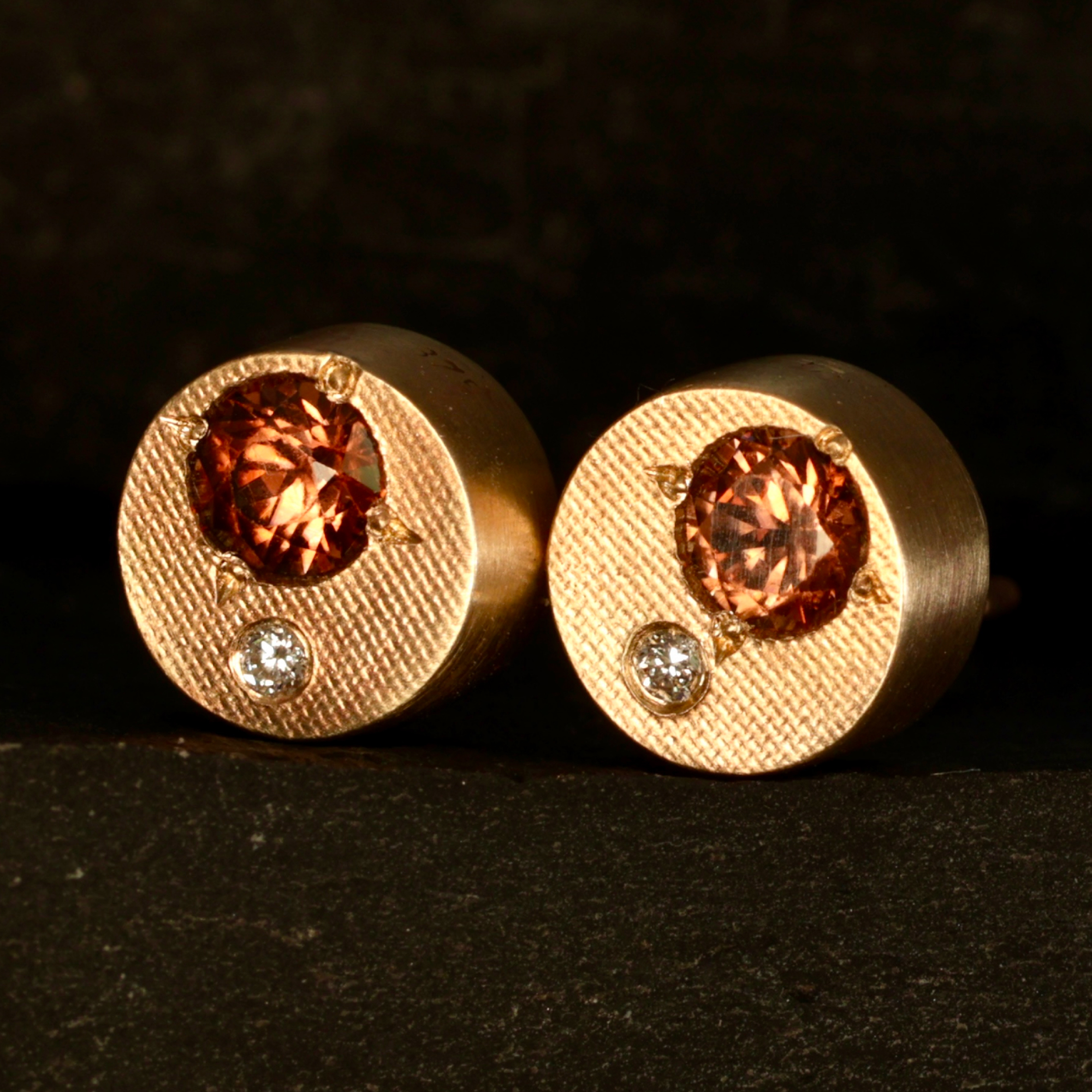 Stratum Stud Earrings - 9ct Yellow Gold - Image 2